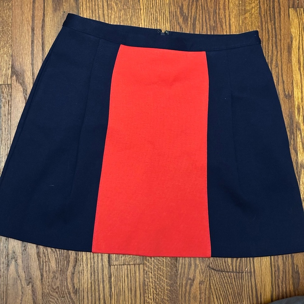 Club Monaco Red and Blue Mini A-line Skirt for Casual or Work